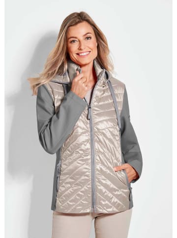 GOLDNER Jacke Steppjacke mit abnehmbarer Kapuze in stein