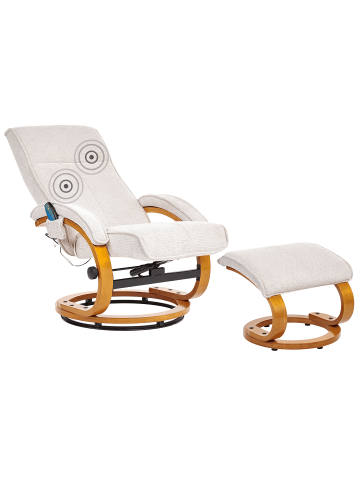 Beliani 2-tlg Massagestuhl HERO in Beige/Braun