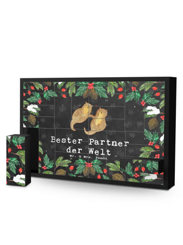 Mr. & Mrs. Panda Befüllbarer Adventskalender Otter Bester Partne... in Kreidetafel