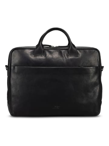 Jost Glasgow Aktentasche Leder 40 cm Laptopfach in black