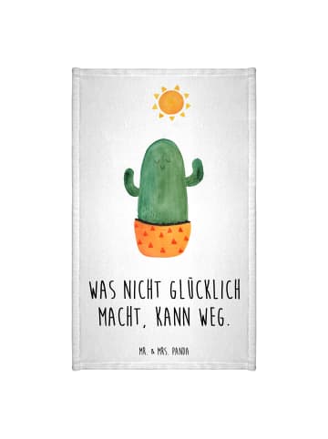 Mr. & Mrs. Panda Gästehandtücher Kaktus Sonne mit Spruch in Weiß