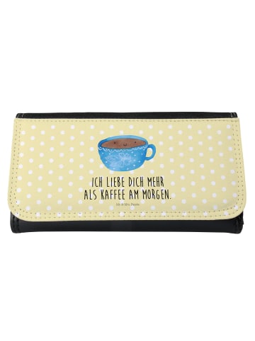 Mr. & Mrs. Panda Geldbeutel Damen Kaffee Tasse mit Spruch in Gelb Pastell