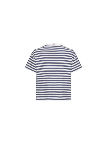 Camel Active T-Shirt in ocean blue- milk whi