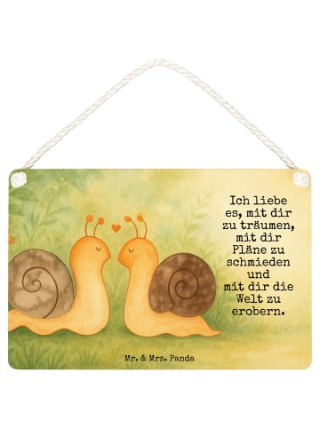 Mr. & Mrs. Panda Deko Schild Schnecken Liebe Design mit Spruch in Weiß