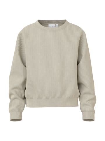name it Weicher Velours Longsleeve Rundhals Langarmshirt in Sand