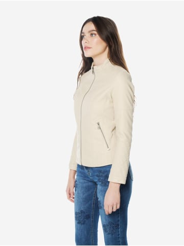 KOROSHI Damen-bikerjacke aus kunstleder in weiß
