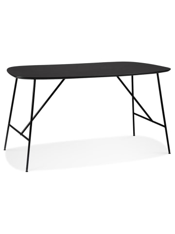 KADIMA DESIGN Vielseitiger Ess-/Schreibtisch, Eichenholz, Robuste Metallstruktur in Schwarz