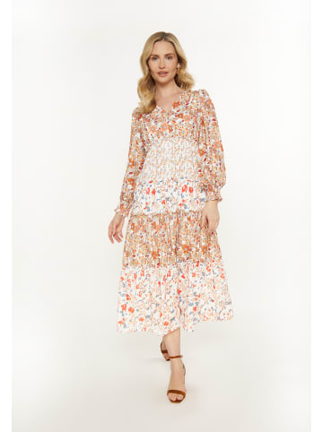 Usha Women Dress in orange multicolor