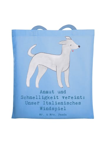 Mr. & Mrs. Panda Tote Bag Italienisches Windspiel mit Spruch in Sky Blue