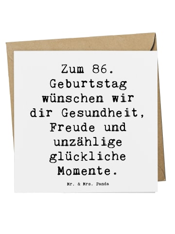 Mr. & Mrs. Panda Deluxe Karte Spruch 86. Geburtstag Wünsche mit ... in Weiß