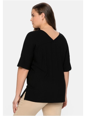 sheego Shirt in schwarz