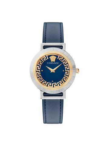 Versace Versace Damen Armbanduhr  36 mm Armband Leder GRECA CHIC in blau