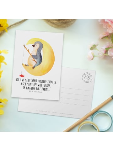Mr. & Mrs. Panda Grußkarte Pinguin Mond mit Spruch in Weiß