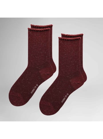 Hudson Socken Playful Glitter 2-Pack glänzend in Rumba red