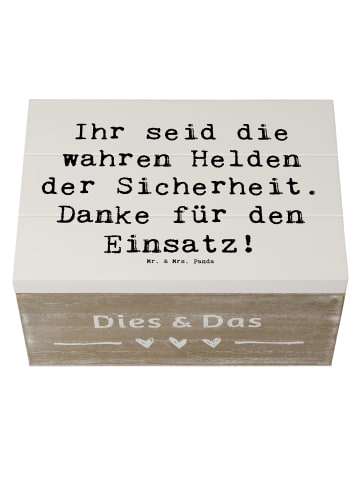 Mr. & Mrs. Panda Aufbewahrungsbox Spruch Sicherheitsdienst Helde... in Weiß