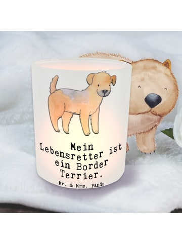 Mr. & Mrs. Panda glas kerzenhalter Border Terrier Lebensretter m... in Transparent