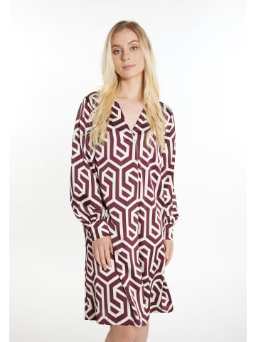 DreiMaster Damen Midikleid in Wollweiss Bordeaux