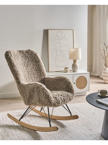 Beliani Schaukelsessel AKRA in Beige/Schwarz/Braun - (W) 66 x (H) 104 x (L) 98 cm