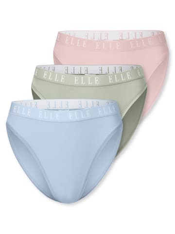ELLE Slip Logo in Rose, light green, light blue