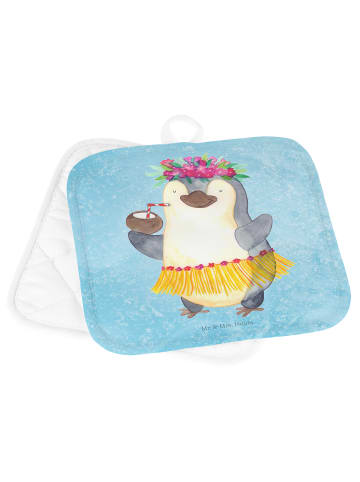 Mr. & Mrs. Panda Potholder Pinguin Kokosnuss ohne Spruch in Eisblau