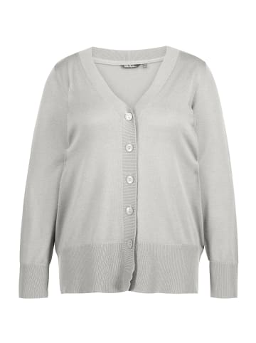 Ulla Popken Strickjacke in grau melange