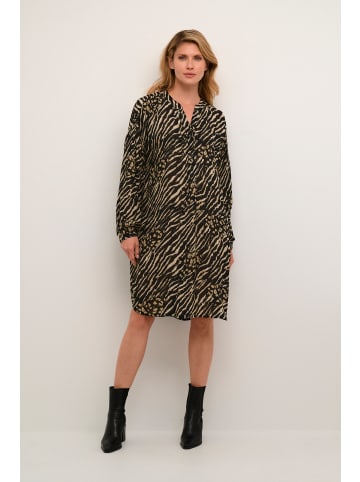 Kaffe Kleid KAamber Oversize fit in Black And Brown Animal Print