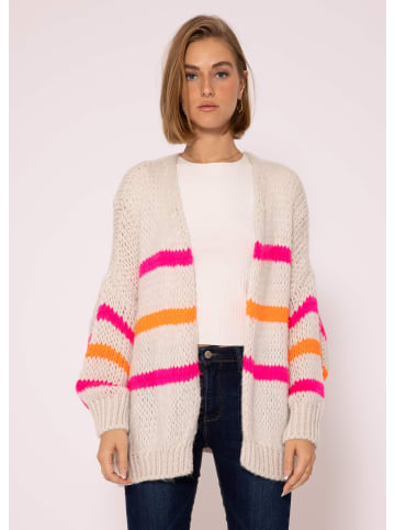 SASSYCLASSY Oversize Strick-Cardigan in Offwhite, Pink