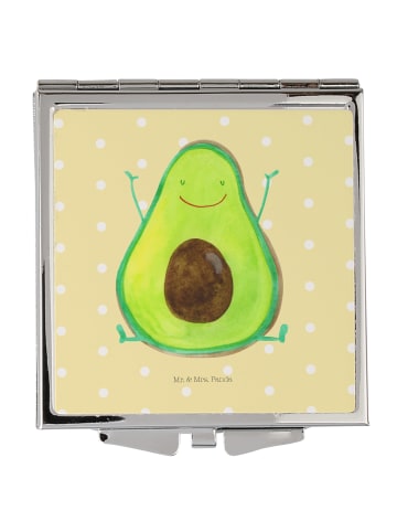 Mr. & Mrs. Panda Schminkspiegel Avocado Glücklich ohne Spruch in Gelb Pastell