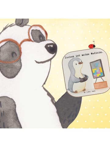Mr. & Mrs. Panda Untersetzer Tasse Pinguin Zocken Design mit Spruch in Weiß