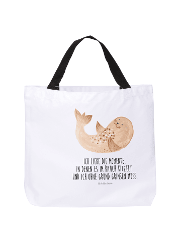 Mr. & Mrs. Panda Schultasche Robbe Liegen mit Spruch in Weiß