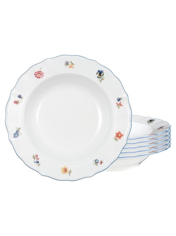 Seltmann Weiden 6er Set Suppenteller Sonate Nostalgie ø 22,4 cm weiß in weiß