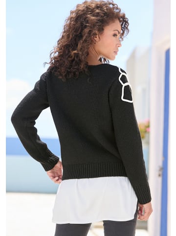 LASCANA Strickpullover in schwarz
