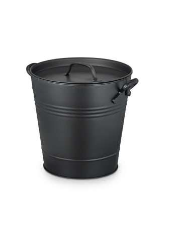 relaxdays Ascheeimer in Schwarz - 19 Liter