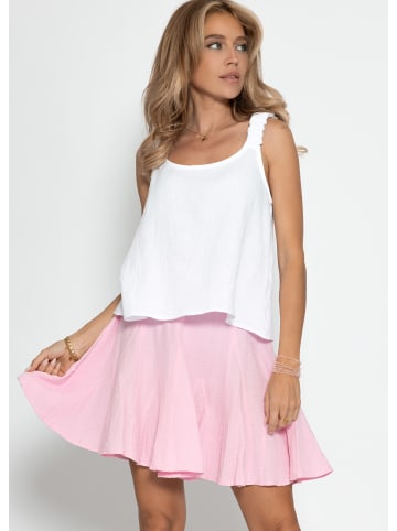 SASSYCLASSY Musselin Rock mit Godet-Falten in Rosa