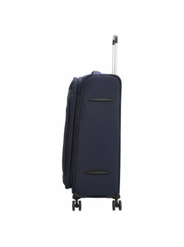 D&N Travel Line 9504 - 4-Rollen-Trolley M 67 cm erw. (dark red) in navy