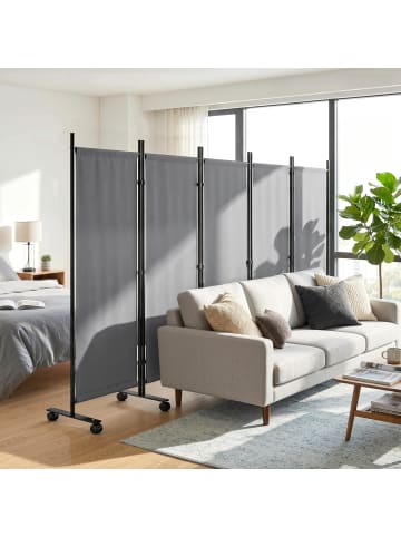 Outsunny Paravent,252L x 40B x 170H cm,Dunkelgrau