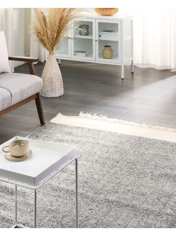 Beliani Kurzflor TATLISU in Grau/Weiß - (W) 140 x (H) 1 x (L) 200 cm