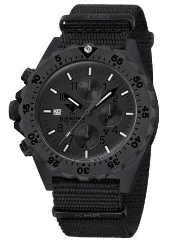 KHS Herren-Armbanduhr Shooter MKII Chronograph XTAC Schwarz