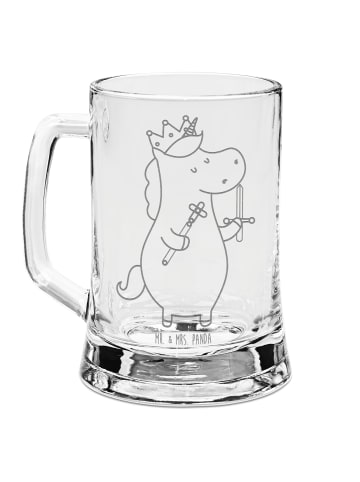 Mr. & Mrs. Panda Bierglas Einhorn König mit Schwert ohne Spruch in Transparent