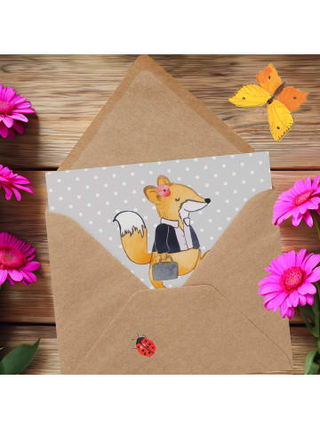 Mr. & Mrs. Panda Einladungskarte Juristin Humor mit Spruch in Grau Pastell