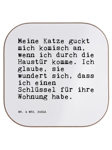 Mr. & Mrs. Panda Untersetzer Tasse Meine Katze guckt mich... mit... in Weiß