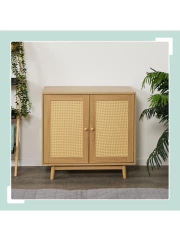 relaxdays Sideboard in Natur - (B)80 x (H)75 x (T)40 cm
