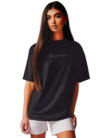 Reichstadt Reichstadt Oversized T-Shirt Damen Brand Stick 23RSW044 Black XS