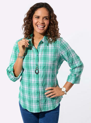 WITT WEIDEN Karobluse in smaragd-weiß-kariert