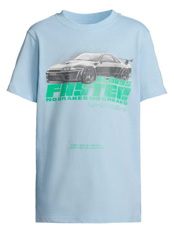 Urban Classics Urban Classics T-Shirts in black+white+balticblue