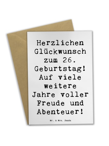 Mr. & Mrs. Panda Klappkarte Spruch 26. Geburtstag mit Spruch in Weiß