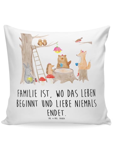 Mr. & Mrs. Panda 40x40 Kissen Waldtiere Picknick mit Spruch in Weiß