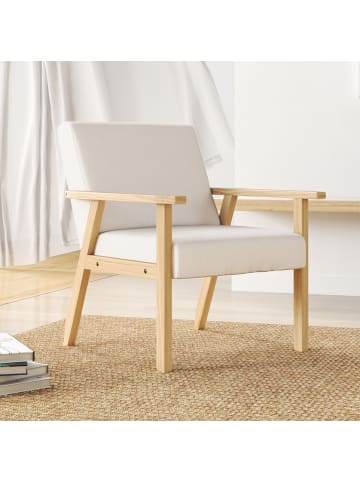 HOMCOM Sessel-64L x 70B x 72H cm-Cremeweiß