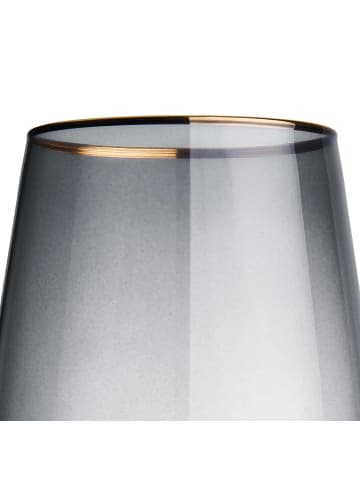 Butlers TOUCH OF GOLD 6x Gläser mit Goldrand in Dunkelgrau