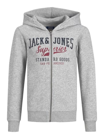 JACK & JONES Junior Sweatjacke in grau